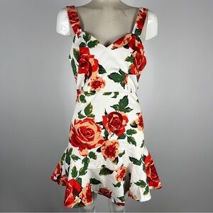 Flying Tomato Vibrant Red Floral Mini Dress